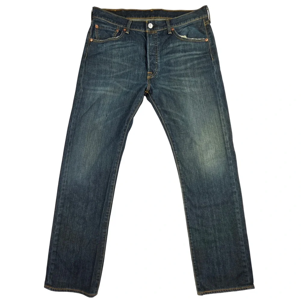 Levis 501 Original Fit Dark Wash Straight Leg Jeans 00501-0990 W34 L32